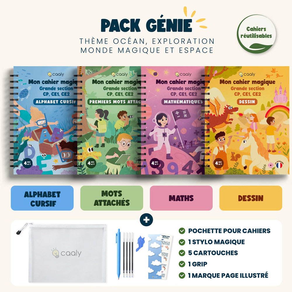 Caaly® | Cahiers Magiques Cursifs — Apprendre à écrire en s'amusant